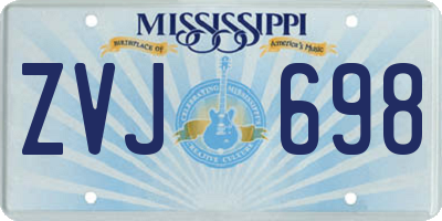 MS license plate ZVJ698