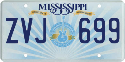 MS license plate ZVJ699