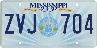 MS license plate ZVJ704