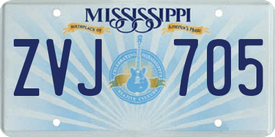 MS license plate ZVJ705
