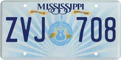 MS license plate ZVJ708