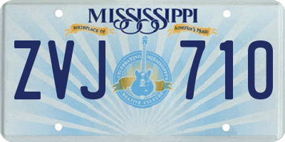 MS license plate ZVJ710