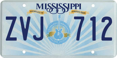 MS license plate ZVJ712