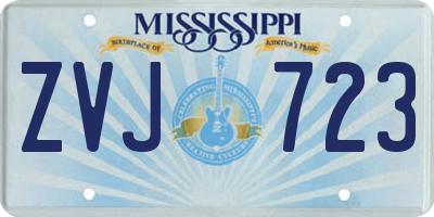 MS license plate ZVJ723
