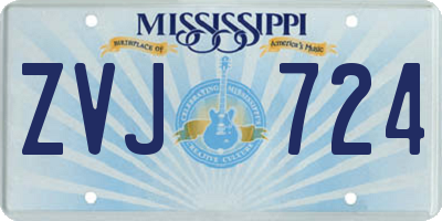 MS license plate ZVJ724