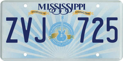 MS license plate ZVJ725