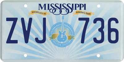 MS license plate ZVJ736