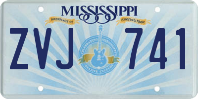 MS license plate ZVJ741