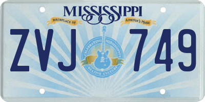 MS license plate ZVJ749