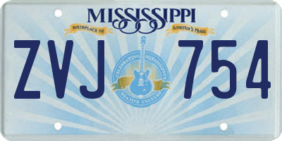 MS license plate ZVJ754