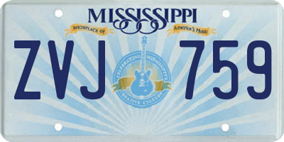 MS license plate ZVJ759