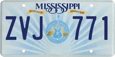 MS license plate ZVJ771