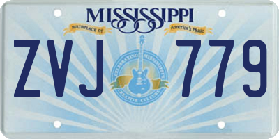 MS license plate ZVJ779