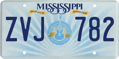 MS license plate ZVJ782