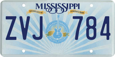 MS license plate ZVJ784