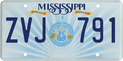 MS license plate ZVJ791