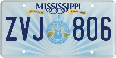 MS license plate ZVJ806