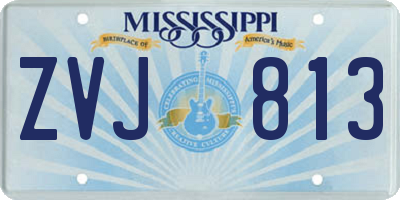 MS license plate ZVJ813