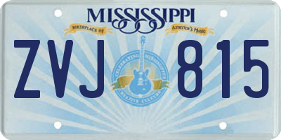 MS license plate ZVJ815