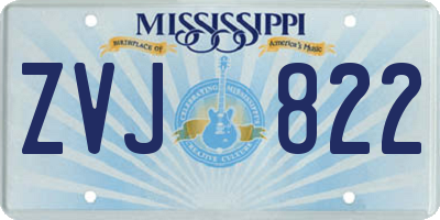 MS license plate ZVJ822