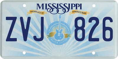 MS license plate ZVJ826
