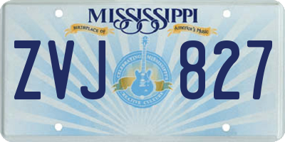 MS license plate ZVJ827