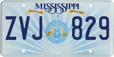 MS license plate ZVJ829