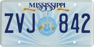 MS license plate ZVJ842
