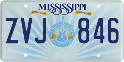 MS license plate ZVJ846