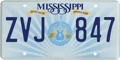 MS license plate ZVJ847