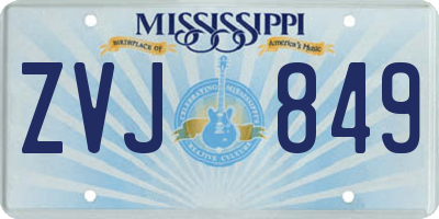 MS license plate ZVJ849