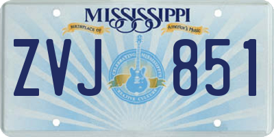 MS license plate ZVJ851
