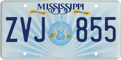 MS license plate ZVJ855