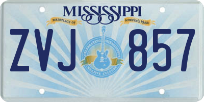 MS license plate ZVJ857