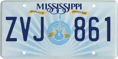 MS license plate ZVJ861