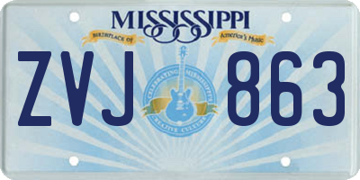 MS license plate ZVJ863
