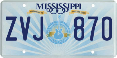 MS license plate ZVJ870