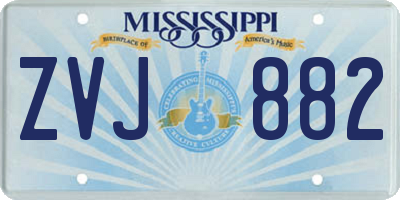 MS license plate ZVJ882