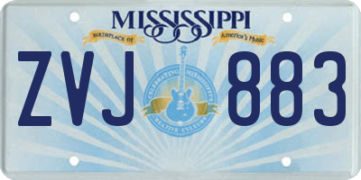 MS license plate ZVJ883
