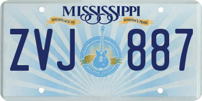 MS license plate ZVJ887