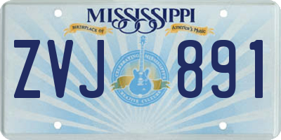 MS license plate ZVJ891