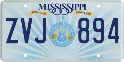 MS license plate ZVJ894