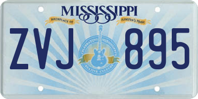 MS license plate ZVJ895