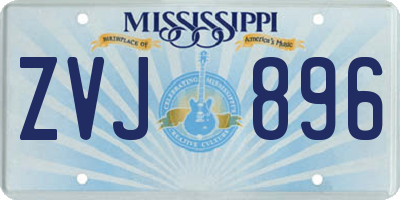 MS license plate ZVJ896
