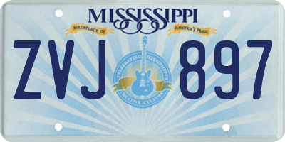 MS license plate ZVJ897