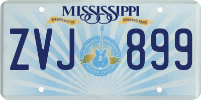 MS license plate ZVJ899