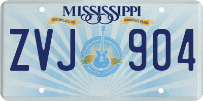 MS license plate ZVJ904