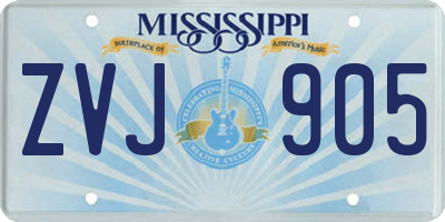 MS license plate ZVJ905