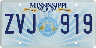 MS license plate ZVJ919