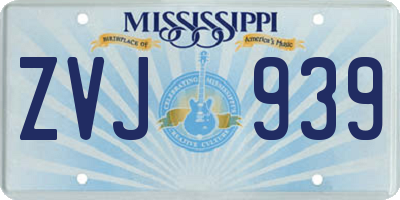 MS license plate ZVJ939